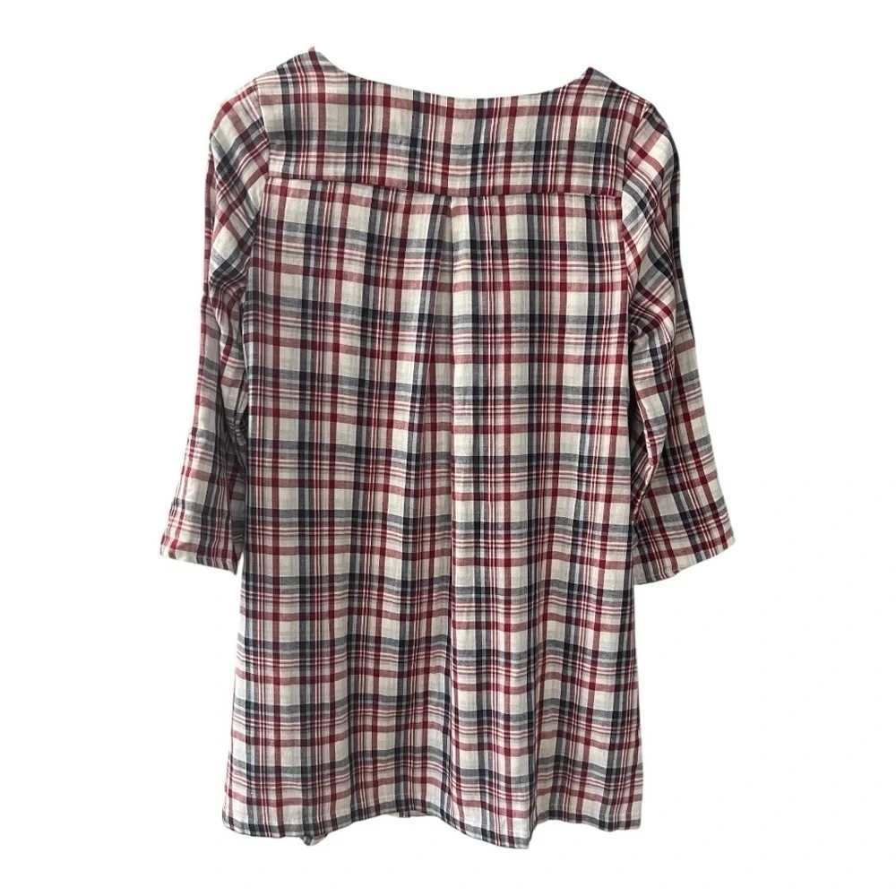 The NINES 100% Cotton Plaid Midi Dress Size S Women